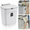 Soleil Hanging Kitchen Trash Can With Lid, Kitchen Cabinet Door Cupboard Trash Cans, Under Sink Trash Cans, Trash Can For Bedroom Bathroom Office RV 9L (White)