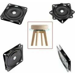 Soleil Lazy Susan Square Bearing, 16cm, Swivel Base, For Furniture Sofa TV And Bar Stool, Black 6 Soleil Lazy Susan Square Bearing, 16cm, Swivel Base, For Furniture Sofa TV And Bar Stool, Black -Vonshef shop 100157478 2