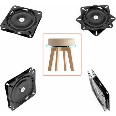Soleil Lazy Susan Square Bearing, 16cm, Swivel Base, For Furniture Sofa TV And Bar Stool, Black 2 Soleil Lazy Susan Square Bearing, 16cm, Swivel Base, For Furniture Sofa TV And Bar Stool, Black - Image 2