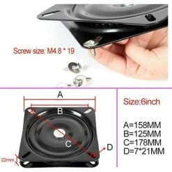 Soleil Lazy Susan Square Bearing, 16cm, Swivel Base, For Furniture Sofa TV And Bar Stool, Black 7 Soleil Lazy Susan Square Bearing, 16cm, Swivel Base, For Furniture Sofa TV And Bar Stool, Black -Vonshef shop 100157478 3