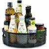 Soleil Turntable, Plastic Curving Spice Storage For Spices Condiments Kitchen Storage, Kitchen Cupboard Turntable, Spice Turntable 22.56.5cm (Black)