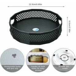 Soleil Turntable, Plastic Curving Spice Storage For Spices Condiments Kitchen Storage, Kitchen Cupboard Turntable, Spice Turntable 22.56.5cm (Black) -Vonshef shop 100158432 3