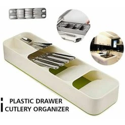 Soleil Plastic Cutlery Tray For Drawer, White 8 Soleil Plastic Cutlery Tray For Drawer, White -Vonshef shop 100163981 4