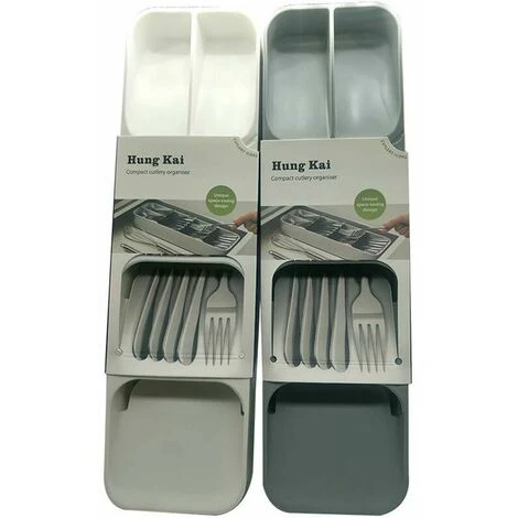 Soleil Plastic Cutlery Tray For Drawer, White 5 Soleil Plastic Cutlery Tray For Drawer, White - Image 5