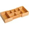 HOMCOM Expandable Organiser Drawer Inserts Bamboo Storage Holder Office
