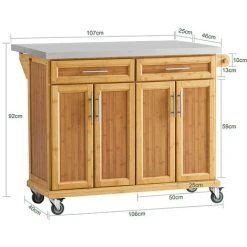 SoBuy Extendable Worktop Kitchen Trolley Island Storage Cupboard FKW69-N 8 SoBuy Extendable Worktop Kitchen Trolley Island Storage Cupboard FKW69-N -Vonshef shop 11278579 4