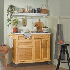 SoBuy Stainless Worktop Kitchen Trolley Island Storage Cupboard FKW70-N+ Free Wall Coat Rack FRG54-W -Vonshef shop 11278580 3