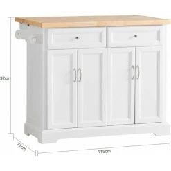 SoBuy Extendable Kitchen Trolley Island Storage Cupboard White FKW71-WN+ Free Wall Coat Rack FRG54-W 8 SoBuy Extendable Kitchen Trolley Island Storage Cupboard White FKW71-WN+ Free Wall Coat Rack FRG54-W -Vonshef shop 11278581 4