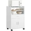 SoBuy Kitchen Wheeled Microwave Shelf,Storage Cupboard Cabinet Unit, FSB09-W