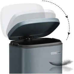 Songmics Kitchen Rubbish Bin, Pedal Trash Can 30L, With Plastic Inner Bucket, Hinged Lid, Soft Closure, Odour Proof And Hygienic, Smoky Grey LTB03GS 8 Songmics Kitchen Rubbish Bin, Pedal Trash Can 30L, With Plastic Inner Bucket, Hinged Lid, Soft Closure, Odour Proof And Hygienic, Smoky Grey LTB03GS -Vonshef shop 11645740 4