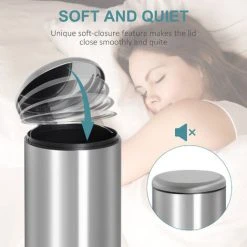 HOMCOM Foot Pedal Bin Stainless Steel Metal Waste Rubbish Lid Kitchen Garbage -Vonshef shop 11678517 4