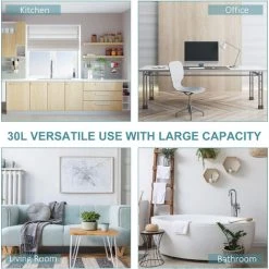 HOMCOM Foot Pedal Bin Stainless Steel Metal Waste Rubbish Lid Kitchen Garbage -Vonshef shop 11678517 5