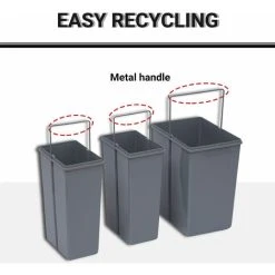 HOMCOM Recycle Waste Bin 40L Sorter Kitchen Recycle Waste Bin Pull ABS Silver -Vonshef shop 1179750 5