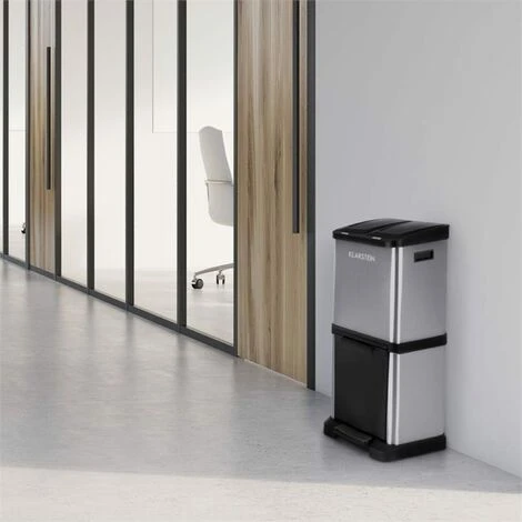 Klarstein Ökosystem² Waste Bin Waste Separater 30 L (1 X 15 L,2x7,5 L) PE Stainless Steel 2 Klarstein Ökosystem² Waste Bin Waste Separater 30 L (1 X 15 L,2x7,5 L) PE Stainless Steel - Image 2