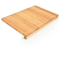 Relaxdays Bamboo Chopping Board, 5 X 56 X 38 Cm, Kitchen Cutting Board With Juice Rim And Edge, Natural Brown -Vonshef shop 16074405 5