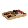 Relaxdays Bamboo Drawer Organiser, 5 X 45 X 32 Cm, Kitchen Organizer With Removable Dividers, Drawer Insert As Cutlery Holder, Natural Brown