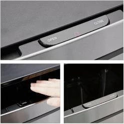 Relaxdays Waste Separation System With 3 Compartments, With Sensor, 60 L, 3 Bins, Pullout, Stainless Steel, HxWxD: 74.5 X 42 X 31.5 Cm, Silver -Vonshef shop 16118033 5