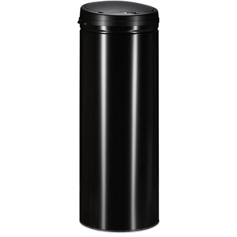Relaxdays 50 L Waste Bin, With Sensor, Automatic Lid, Steel, 80 Cm Tall, 30 Cm Diameter, Silver 1 Relaxdays 50 L Waste Bin, With Sensor, Automatic Lid, Steel, 80 Cm Tall, 30 Cm Diameter, Silver