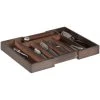 Relaxdays Cutlery Drawer Tray, Extendable, Variable Width, 5 - 7 Compartments, Bamboo Organiser, HWD: 5.5x48.5x37cm, Dark Brown