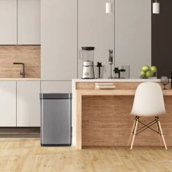 Relaxdays Sensor Waster Bin, 60 L Trash Can, Stainless Steel Kitchen Garbage Pail With Motion Sensor, Battery-Operated, Grey -Vonshef shop 16120643 3