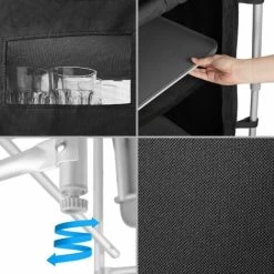 Tectake Camping Kitchen 76x53.5x107cm - Camping Kitchen Unit, Camping Kitchen Stand, Camping Cooking Table - Black -Vonshef shop 16213399 4