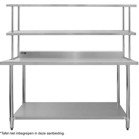 KuKoo Commercial Kitchen Overshelf Shelf 1800mm Stainless Steel Double 3 KuKoo Commercial Kitchen Overshelf Shelf 1800mm Stainless Steel Double - Image 3