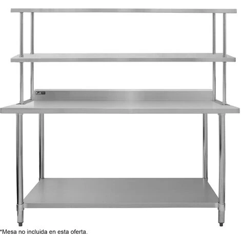 KuKoo Commercial Kitchen Overshelf Shelf 1800mm Stainless Steel Double 5 KuKoo Commercial Kitchen Overshelf Shelf 1800mm Stainless Steel Double - Image 5