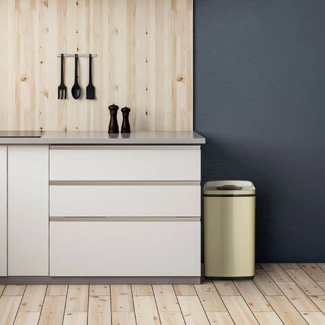 Relaxdays Sensor Bin 12L, Square Trash Can With Lid & Bucket, Kitchen & Bath, Automatic Waste Collection, Silver 3 Relaxdays Sensor Bin 12L, Square Trash Can With Lid & Bucket, Kitchen & Bath, Automatic Waste Collection, Silver - Image 3