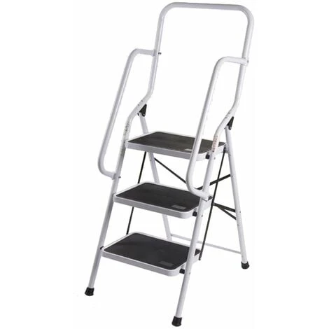 Home Discount 3 Step Ladder With Handrail & Anti-Slip Mat Iron Frame Home DIY Stool 1 Home Discount 3 Step Ladder With Handrail & Anti-Slip Mat Iron Frame Home DIY Stool