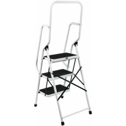 Home Discount 3 Step Ladder With Handrail & Anti-Slip Mat Iron Frame Home DIY Stool 7 Home Discount 3 Step Ladder With Handrail & Anti-Slip Mat Iron Frame Home DIY Stool -Vonshef shop 18014036 3