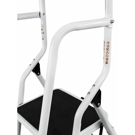 Home Discount 3 Step Ladder With Handrail & Anti-Slip Mat Iron Frame Home DIY Stool 4 Home Discount 3 Step Ladder With Handrail & Anti-Slip Mat Iron Frame Home DIY Stool - Image 4