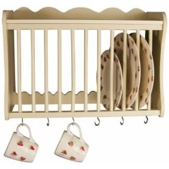 ELEGANT BRANDS Minack Wooden Kitchen Plate Rack In Buttermilk // Wall-mounted Or Freestanding // Features Hooks Below And Shelf Above 7 ELEGANT BRANDS Minack Wooden Kitchen Plate Rack In Buttermilk // Wall-mounted Or Freestanding // Features Hooks Below And Shelf Above -Vonshef shop 18248056 3