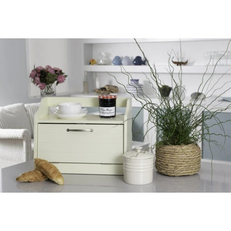 ELEGANT BRANDS Minack Wooden Bread Bin In Buttermilk // Freestanding Worktop Storage Box With Shelf 5 ELEGANT BRANDS Minack Wooden Bread Bin In Buttermilk // Freestanding Worktop Storage Box With Shelf - Image 5