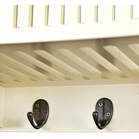ELEGANT BRANDS Aston Wooden Kitchen Plate Rack In Buttermilk // Wall-mounted Storage With Solid Top Shelf Above And Hooks Below 5 ELEGANT BRANDS Aston Wooden Kitchen Plate Rack In Buttermilk // Wall-mounted Storage With Solid Top Shelf Above And Hooks Below - Image 5