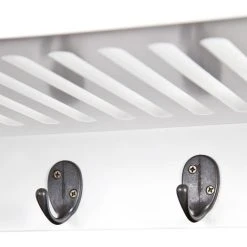 ELEGANT BRANDS Aston Wooden Kitchen Plate Rack In White // Wall-mounted Storage With Solid Top Shelf Above And Hooks Below 8 ELEGANT BRANDS Aston Wooden Kitchen Plate Rack In White // Wall-mounted Storage With Solid Top Shelf Above And Hooks Below -Vonshef shop 18248097 4
