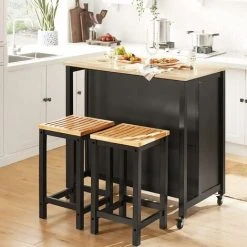 SoBuy Kitchen Storage Trolley Kitchen Storage Shelf Kitchen Breakfast Dining Bar Table FKW74-SCH -Vonshef shop 18265361 3
