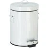 Relaxdays Pedal Bin, Vintage Under Kitchen Counter & Bathroom Bin, Metal, 5 L, White