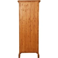 BISCOTTINI Country -style Solid Lime Wood Walnut Finish W55xDP43xH150 Cm Sized Display Case. Made In Italy -Vonshef shop 19299541 3