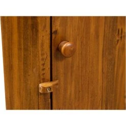 BISCOTTINI Country-style Solid Lime Wood, Walnut Finish W50xDP50xH92 Cm Sized Display Case. Made In Italy -Vonshef shop 19299545 3