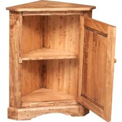 BISCOTTINI Country-style Solid Lime Wood Natural Finish Corner Cupboard. Made In Italy -Vonshef shop 19299550 4