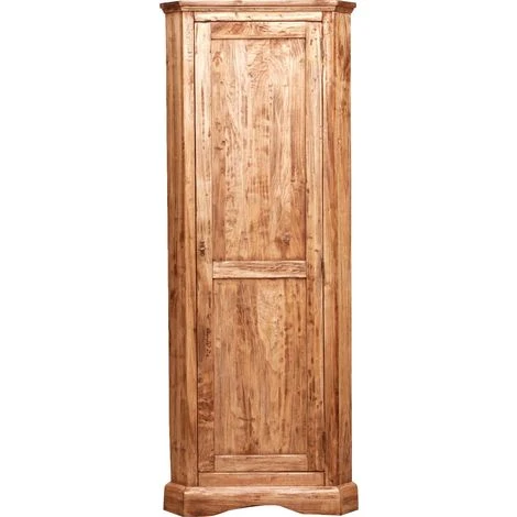 BISCOTTINI Country-style Solid Made Wood Natural Finish W50xDP50xH184 Cm Sized Corner Cabinet. Made In Italy 2 BISCOTTINI Country-style Solid Made Wood Natural Finish W50xDP50xH184 Cm Sized Corner Cabinet. Made In Italy - Image 2