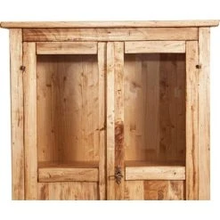 BISCOTTINI Country-style Solid Lime Wood, Natural Finish W68xDP25xH98 Cm Sized Display Cabinet. Made In Italy -Vonshef shop 19299876 5