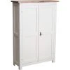 BISCOTTINI Country-style Solid Lime Wood, Antiqued White Frame Natural FinishW68xDP25xH98 Cm Sized Cabinet. Made In Italy