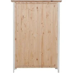 BISCOTTINI Country-style Solid Lime Wood, Antiqued White Frame Natural FinishW68xDP25xH98 Cm Sized Cabinet. Made In Italy -Vonshef shop 19299880 3