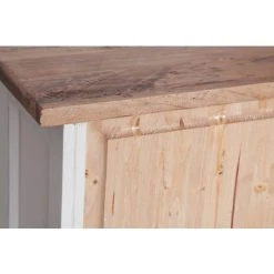 BISCOTTINI Country-style Solid Lime Wood, Antiqued White Frame Natural FinishW68xDP25xH98 Cm Sized Cabinet. Made In Italy -Vonshef shop 19299880 5