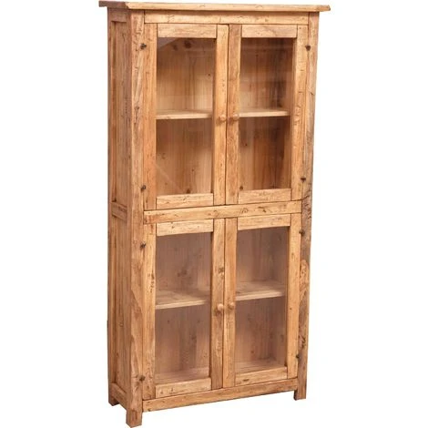 BISCOTTINI Country-style Solid Lime Wood, Antural Finish W68xDP25xH130 Cm Sized Display Case. Made In Italy 1 BISCOTTINI Country-style Solid Lime Wood, Antural Finish W68xDP25xH130 Cm Sized Display Case. Made In Italy