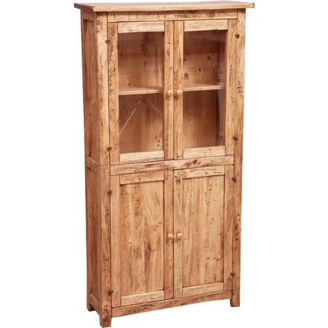 BISCOTTINI Country-style Solid Lime Wood Natural Finish W68xDP25xH130 Cm Sized Display Case Cabinet. Made In Italy 1 BISCOTTINI Country-style Solid Lime Wood Natural Finish W68xDP25xH130 Cm Sized Display Case Cabinet. Made In Italy
