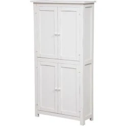 BISCOTTINI Country-style Solid Lime Wood, Antiqued White Structure W68xDP25xH130 Cm Sized Small Cabinet. Made In Italy