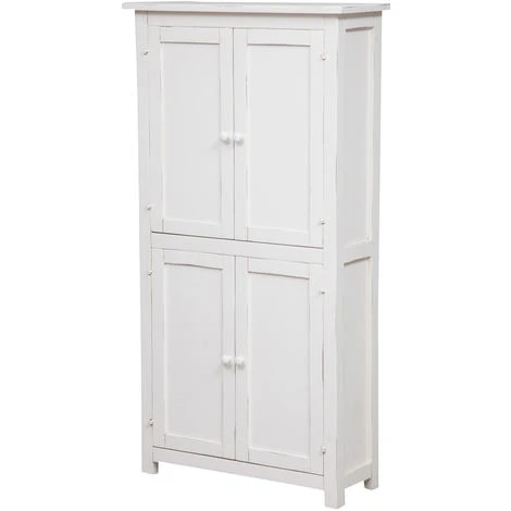 BISCOTTINI Country-style Solid Lime Wood, Antiqued White Structure W68xDP25xH130 Cm Sized Small Cabinet. Made In Italy 1 BISCOTTINI Country-style Solid Lime Wood, Antiqued White Structure W68xDP25xH130 Cm Sized Small Cabinet. Made In Italy