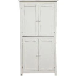BISCOTTINI Country-style Solid Lime Wood, Antiqued White Structure W68xDP25xH130 Cm Sized Small Cabinet. Made In Italy 6 BISCOTTINI Country-style Solid Lime Wood, Antiqued White Structure W68xDP25xH130 Cm Sized Small Cabinet. Made In Italy -Vonshef shop 19299887 3